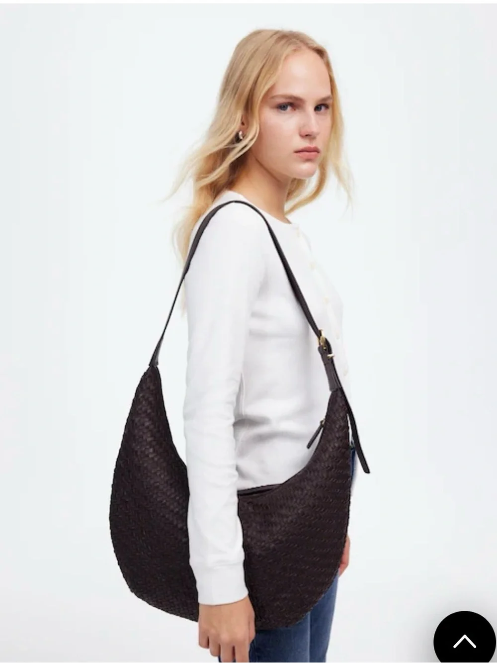 Madewell Leather woven Essentials Bag in Dark Brown